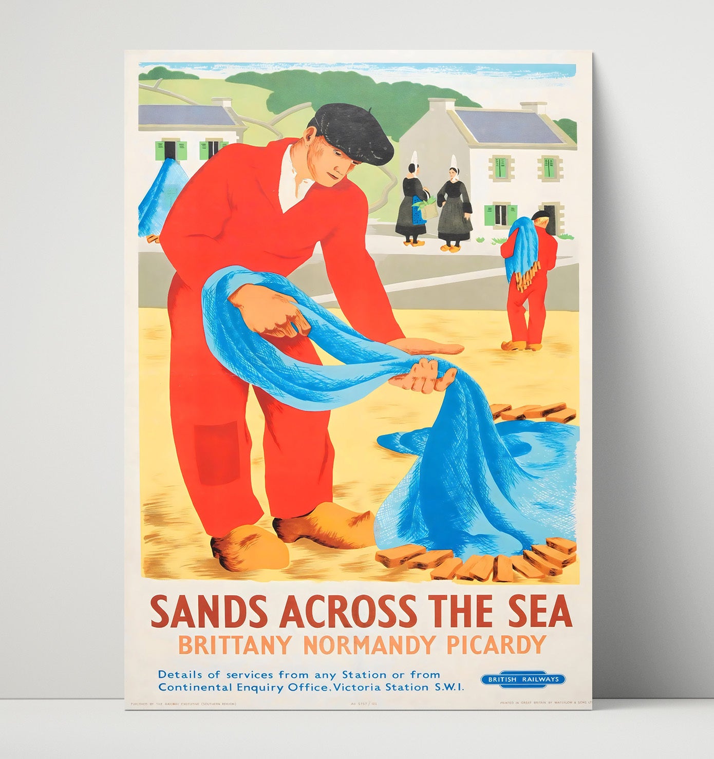 Brittany Normandy Picardy Sands Across the Sea Vintage Travel Print 16x20 Unframed Print travel wall art print