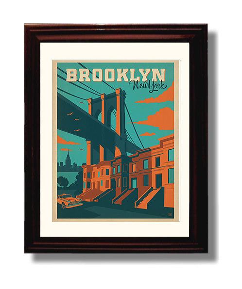 Brooklyn New York travel poster wall art 8x10 Canvas