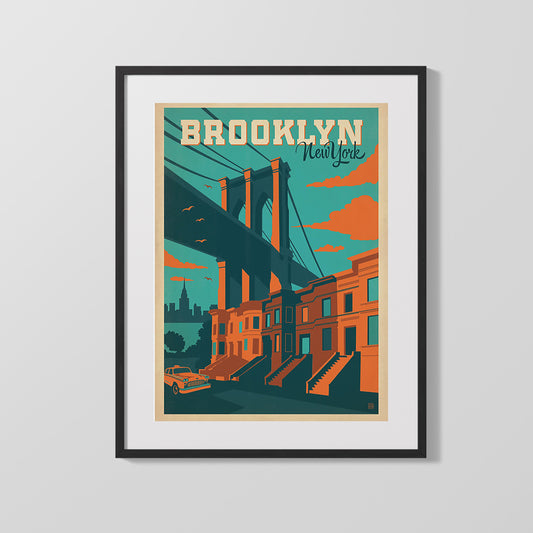 Classic Travel Poster - Brooklyn - New York