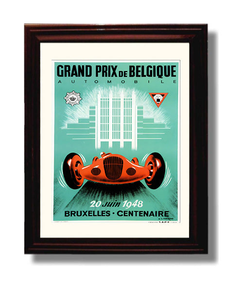 Brussels Grand Prix de Belgique 1948 travel poster wall art 8x10 Canvas