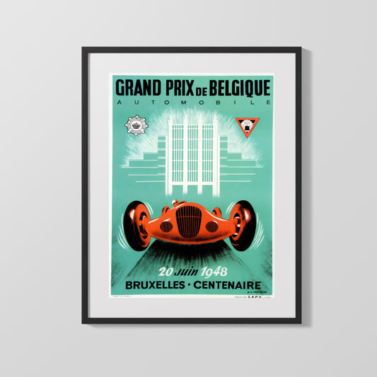 Classic Travel Poster - Brussels - Grand Prix de Belgique 1948