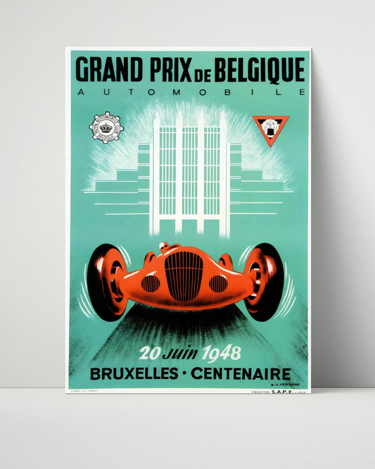 Classic Travel Unframed Poster -  Brussels - Grand Prix de Belgique 1948