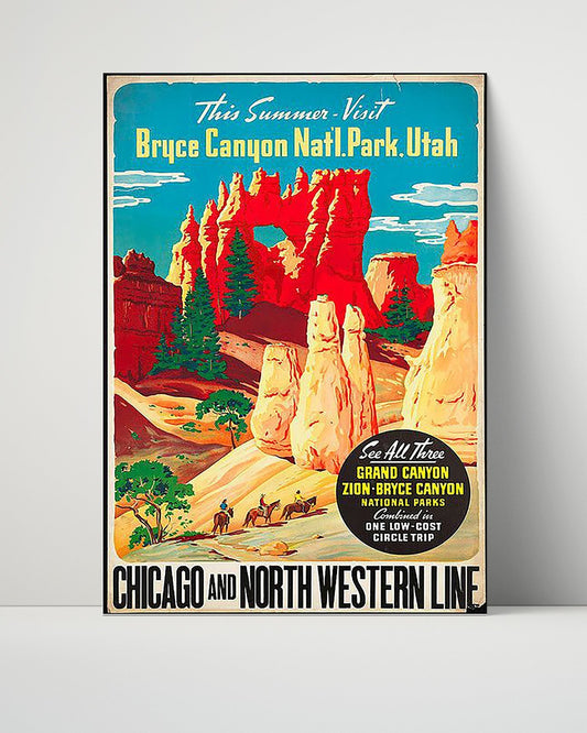 Classic Travel Unframed Poster -  Bryce Canyon - Utah National Park