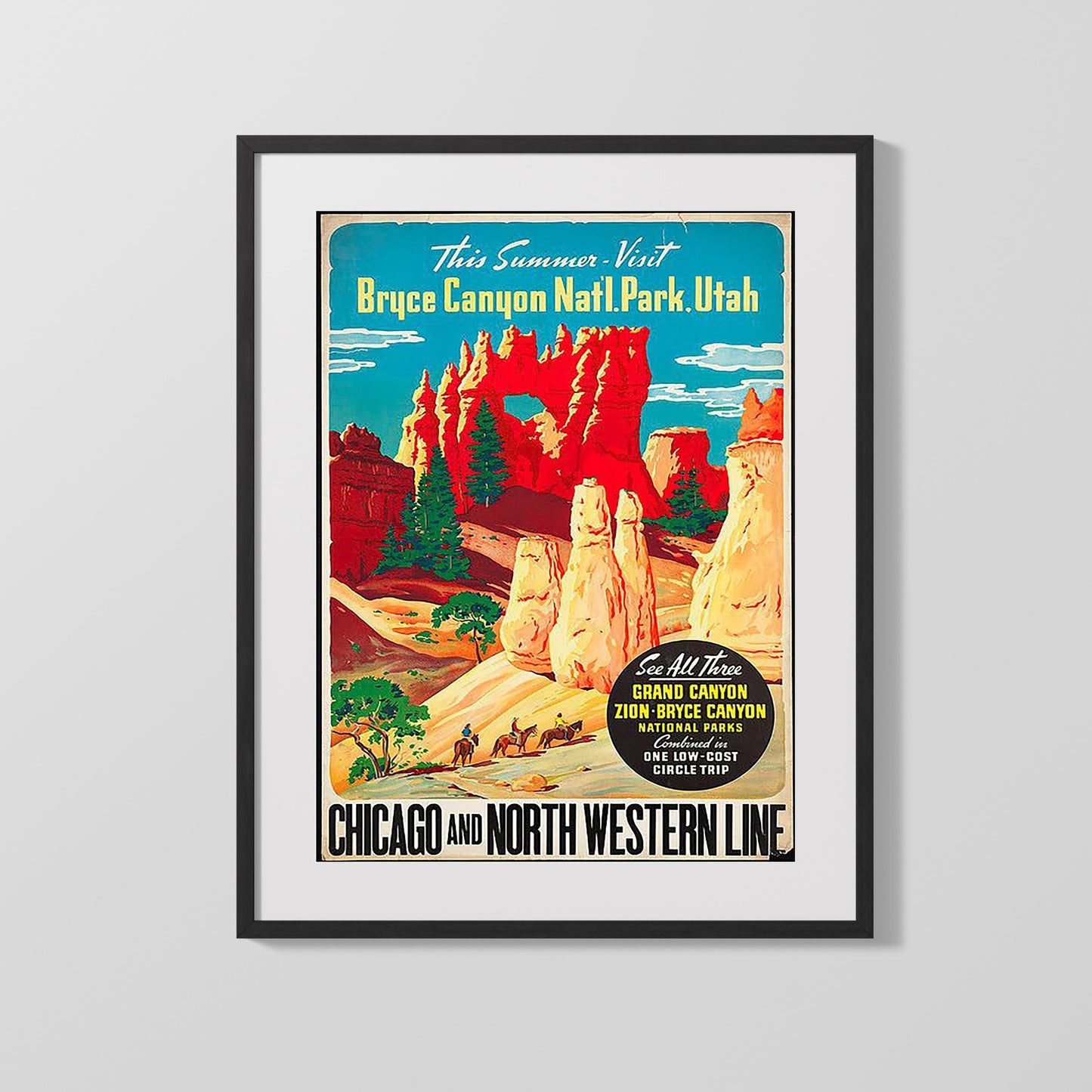 Classic Travel Poster - Bryce Canyon - Utah National Park