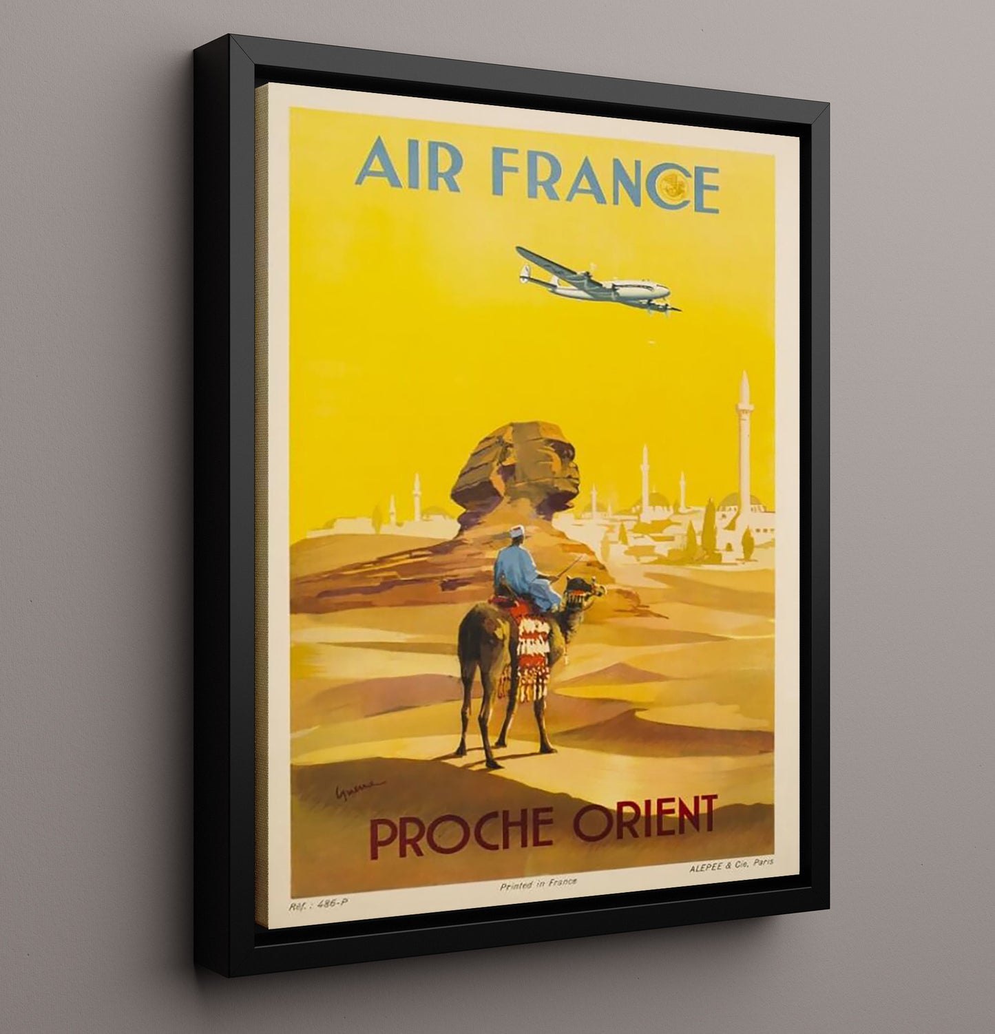Cairo Air France Orient Vintage Travel Print 16x20 Framed Canvas travel wall art print