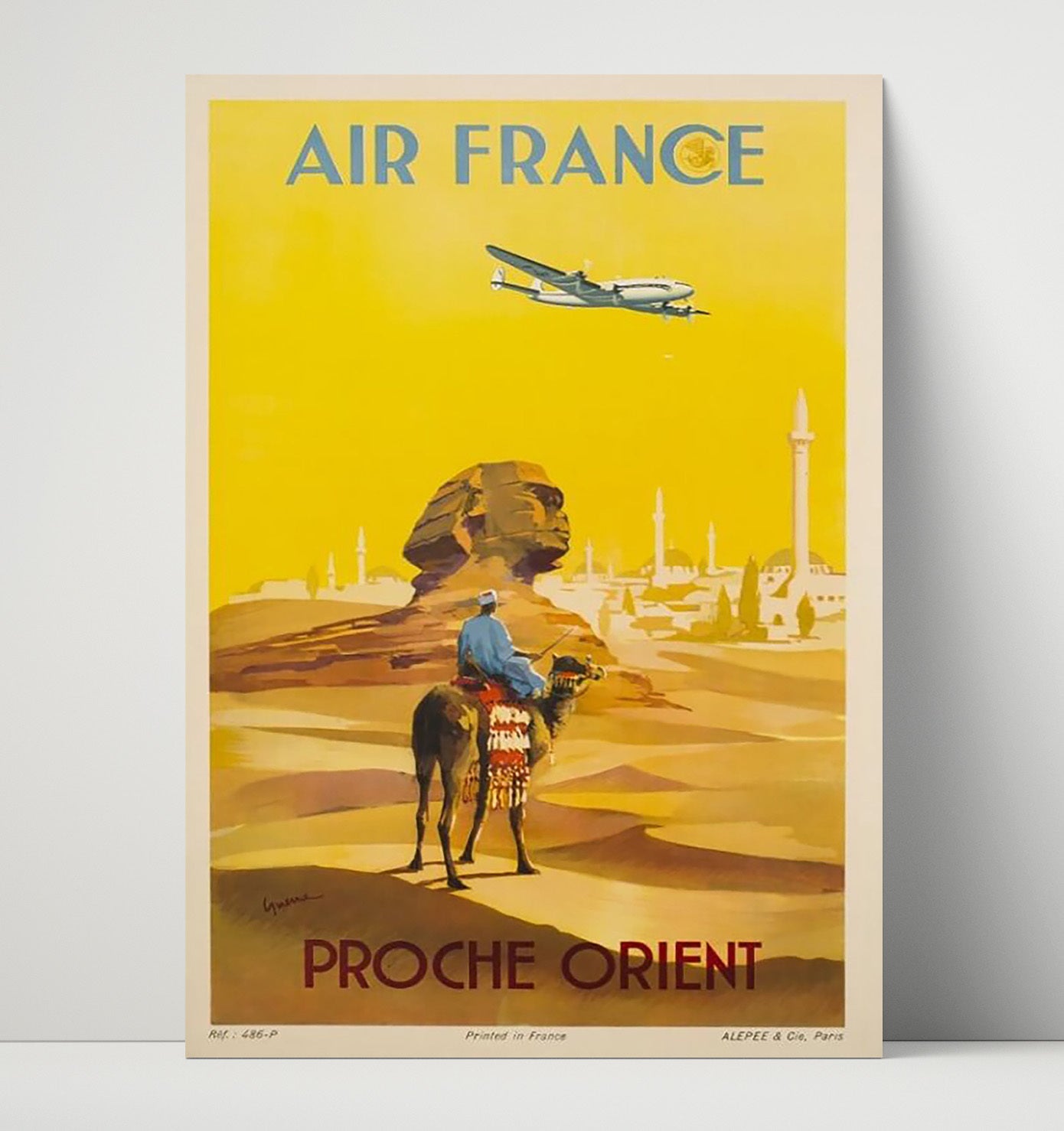 Cairo Air France Orient Vintage Travel Print 16x20 Unframed Print travel wall art print