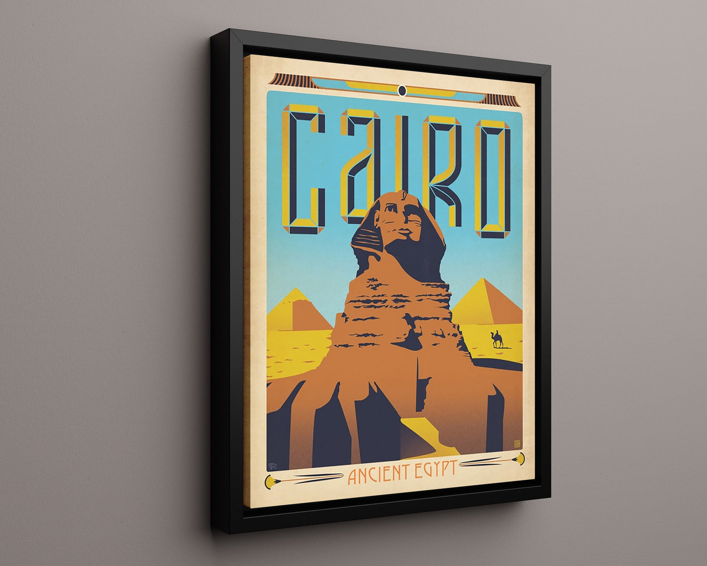 Classic Travel Poster - Cairo - Great Sphinx and Pyramids
