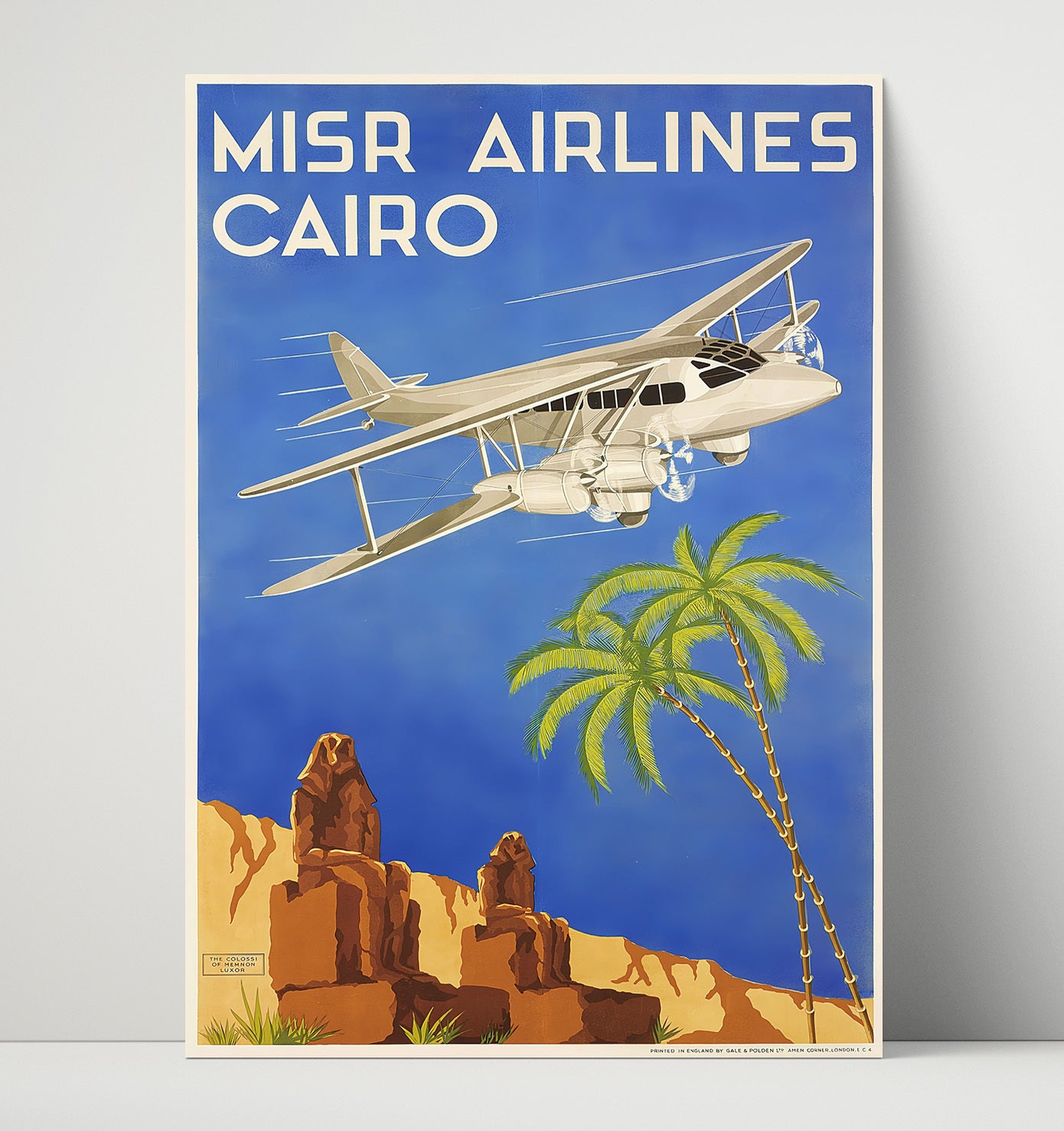 Cairo Misr Airlines Vintage Travel Print 16x20 Unframed Print travel wall art print