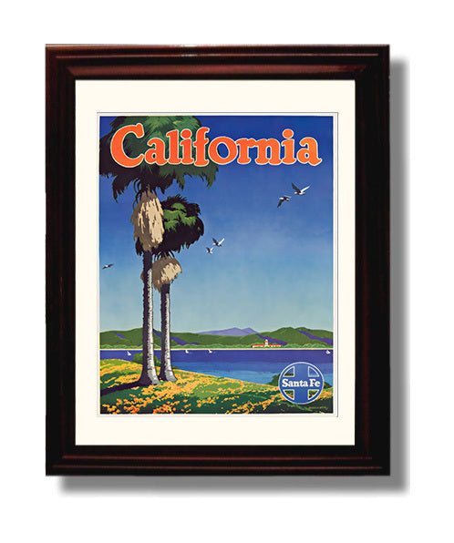 California Santa Fe Railroad travel poster wall art 8x10 Canvas