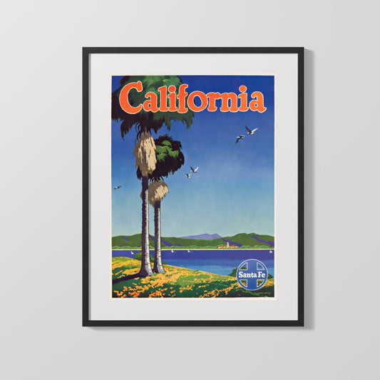 Classic Travel Poster - California - Santa Fe Railroad