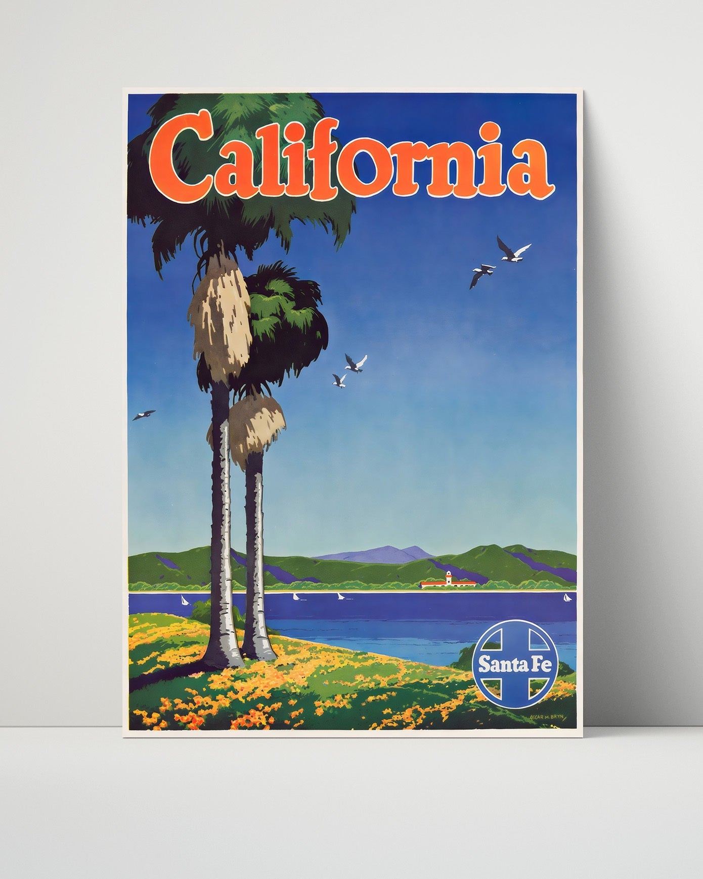 Classic Travel Poster - California - Santa Fe Railroad