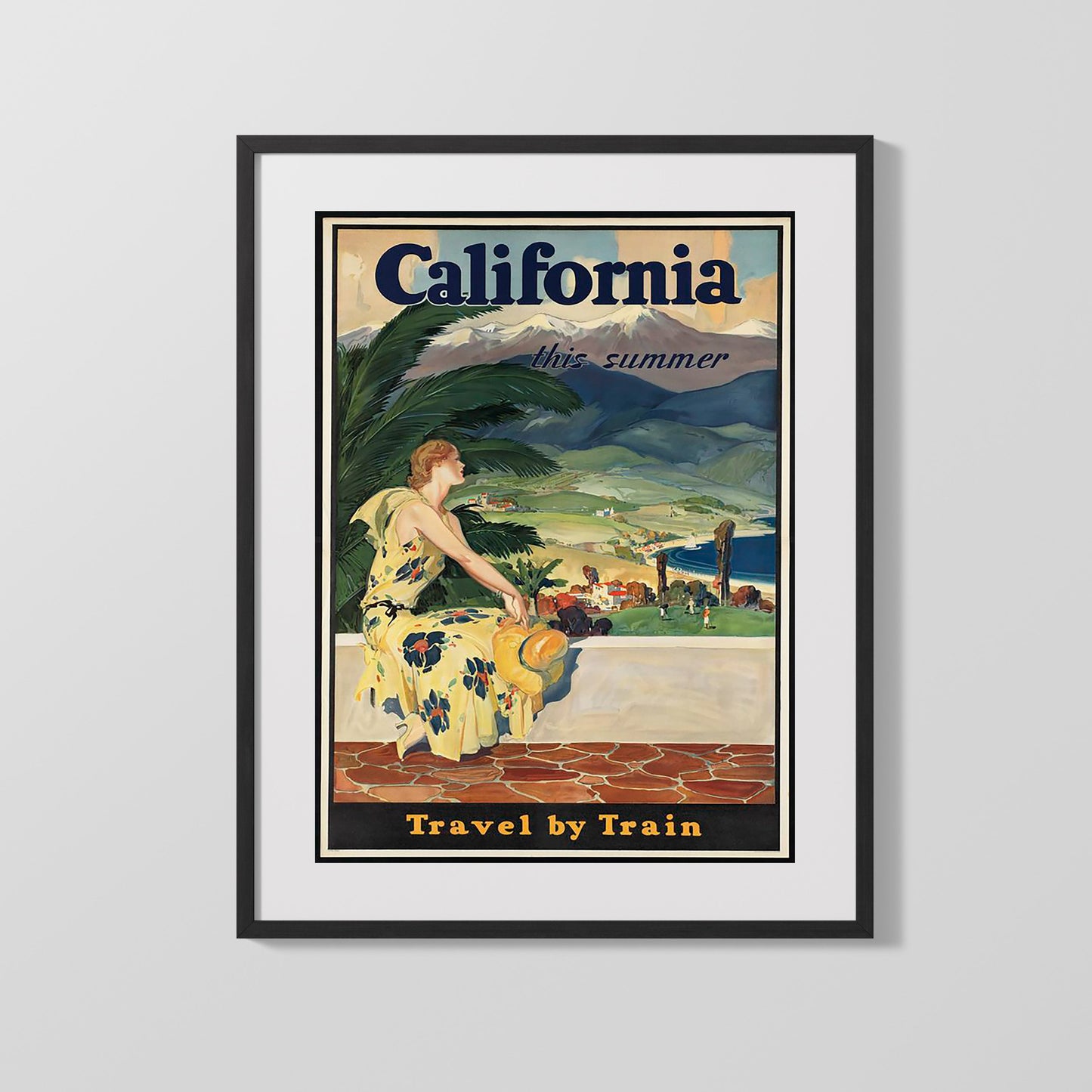 Classic Travel Poster - California - Travel by Train