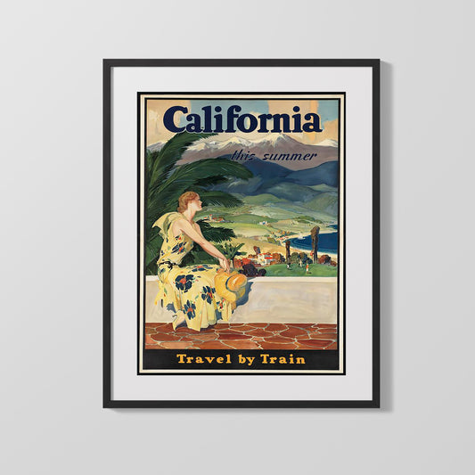 Classic Travel Poster - California - Travel by Train