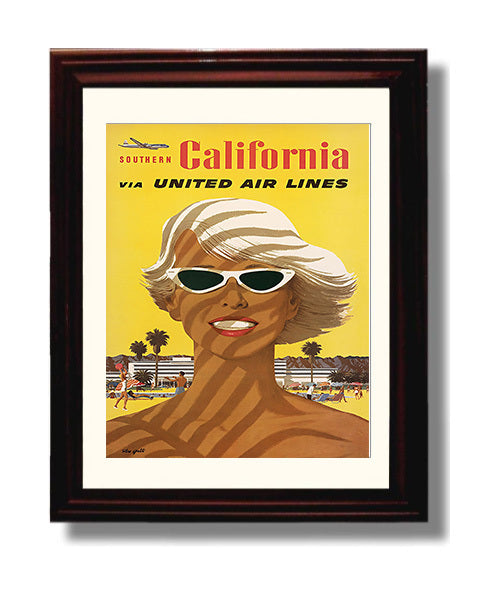 California United Air Lines travel poster wall art 8x10 Canvas