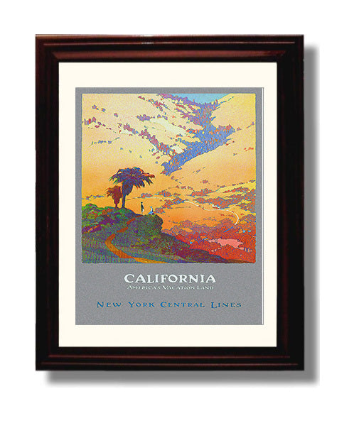 California Vacation Land travel poster wall art 8x10 Canvas