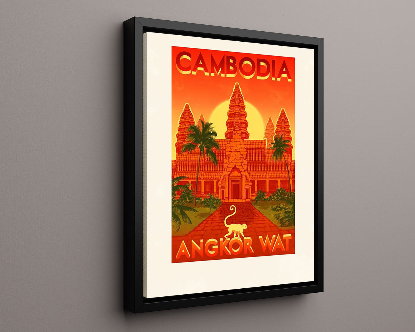 Classic Travel Poster - Cambodia - Angkor Wat