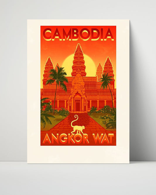 Classic Travel Unframed Poster -  Cambodia - Angkor Wat