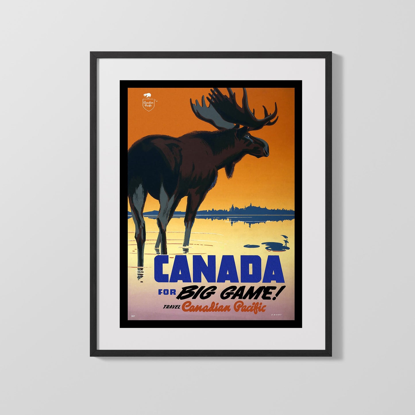 Classic Travel Poster - Canada - Big Game Moose