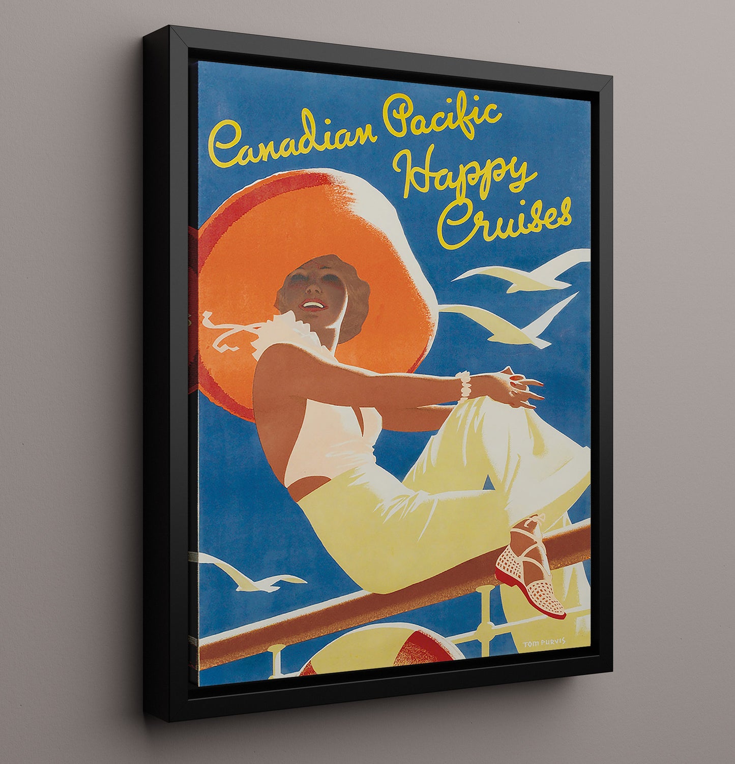 Canada Canadian Pacific Cruise Ship Vintage Travel Print 16x20 Framed Canvas travel wall art print