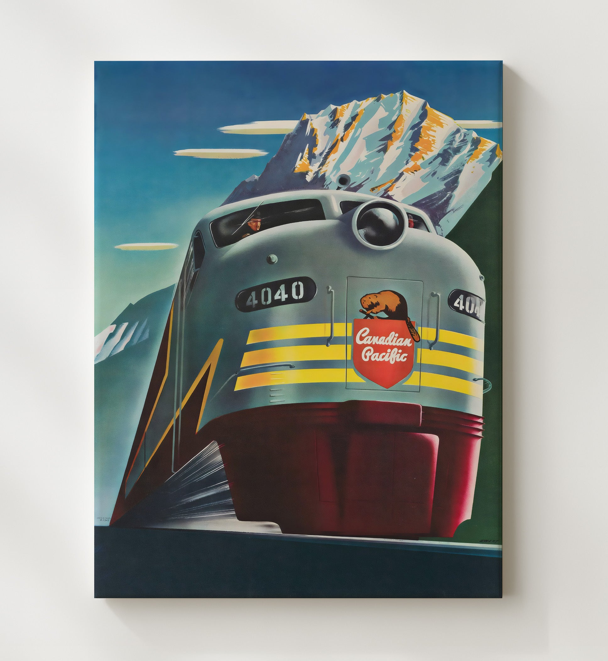 Canada Canadian Pacific Train Vintage Travel Print 20x24 Canvas travel wall art print