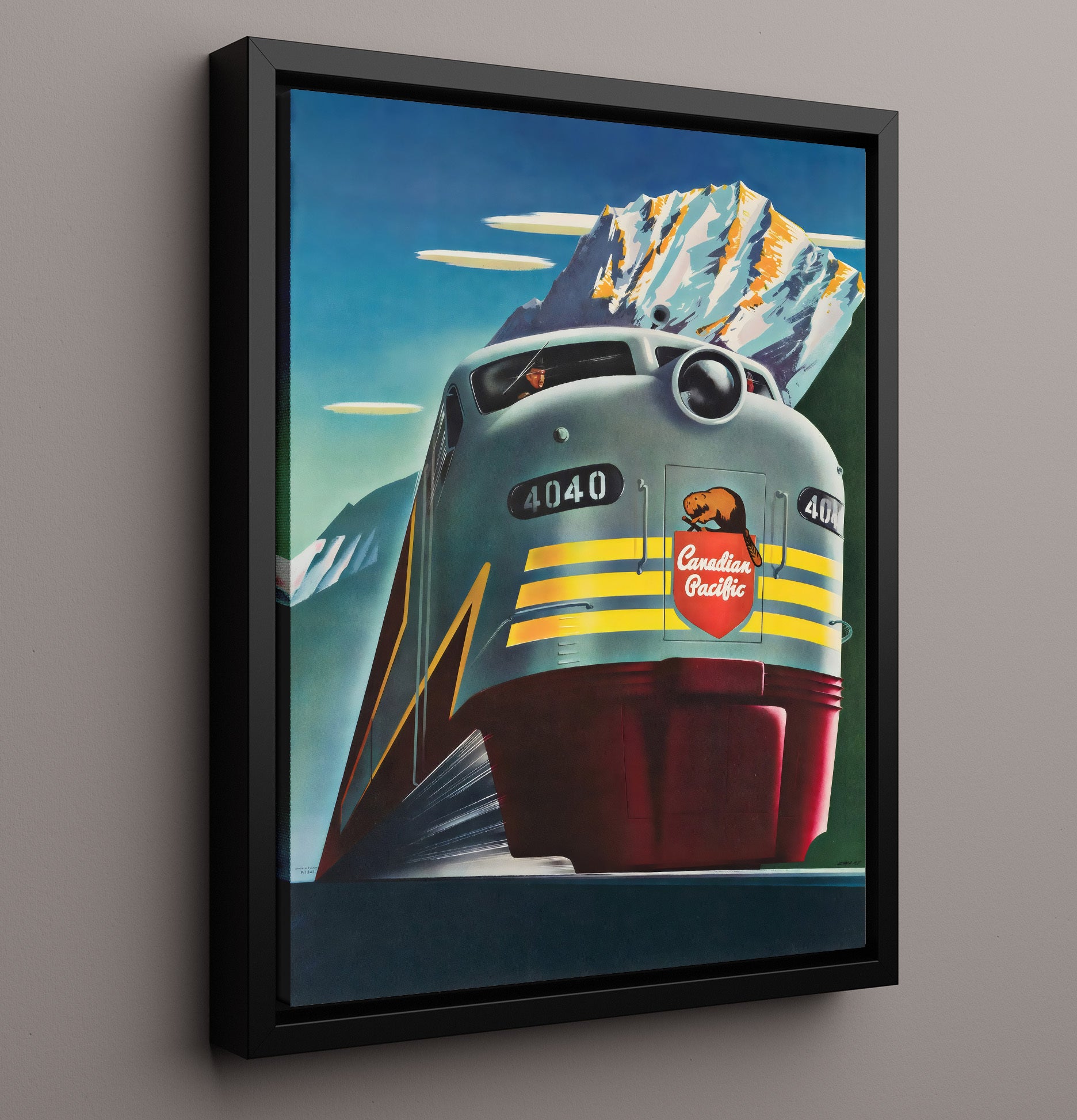 Canada Canadian Pacific Train Vintage Travel Print 16x20 Framed Canvas travel wall art print