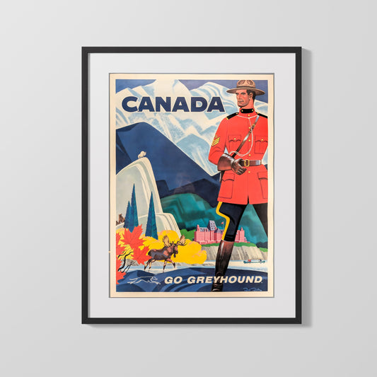 Classic Travel Poster - Canada - Go Greyhound