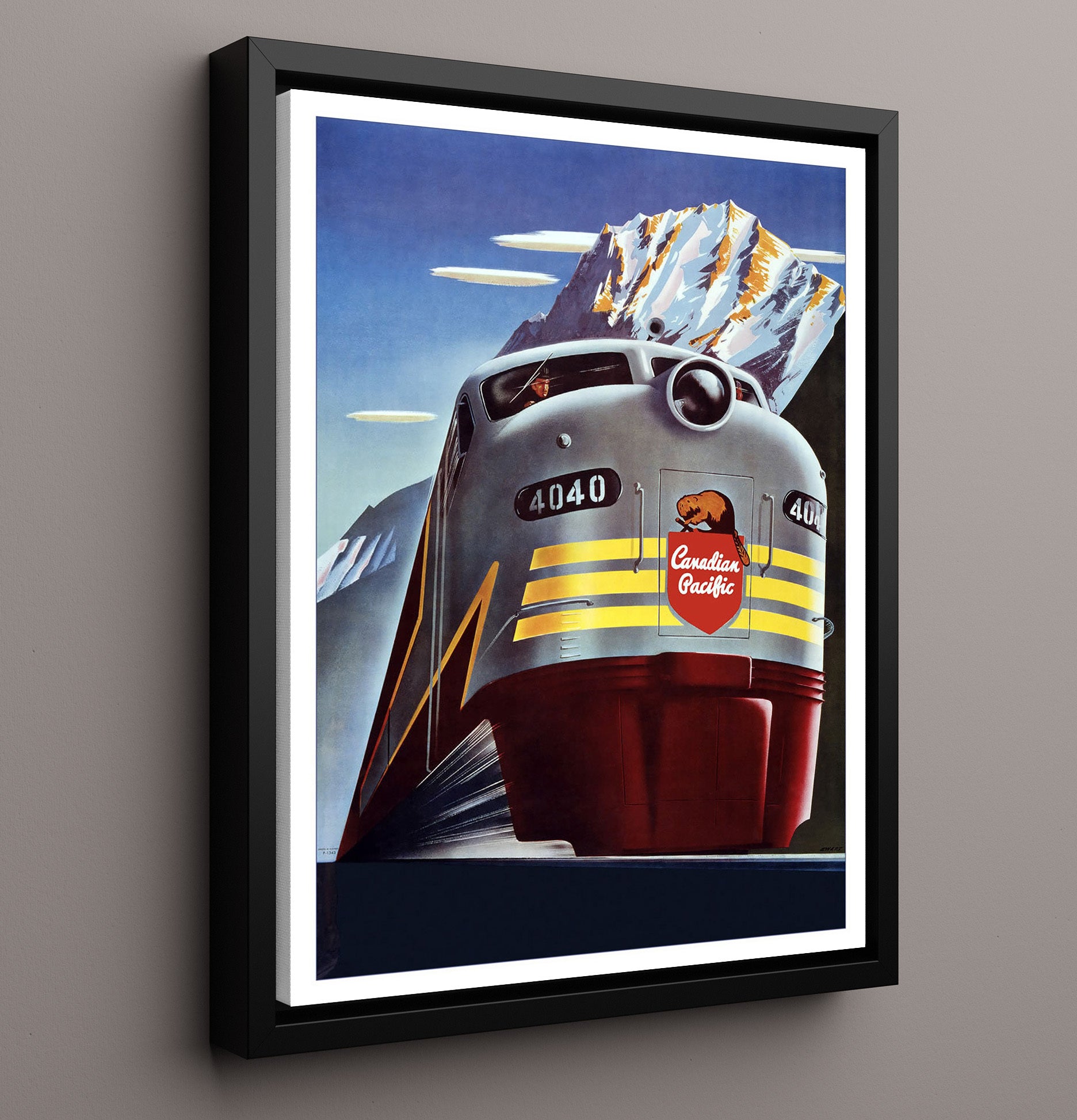 Canada Pacific Railway Vintage Travel Print 16x20 Framed Canvas travel wall art print