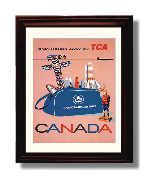 Canada TCA Airlines travel poster wall art 8x10 Canvas
