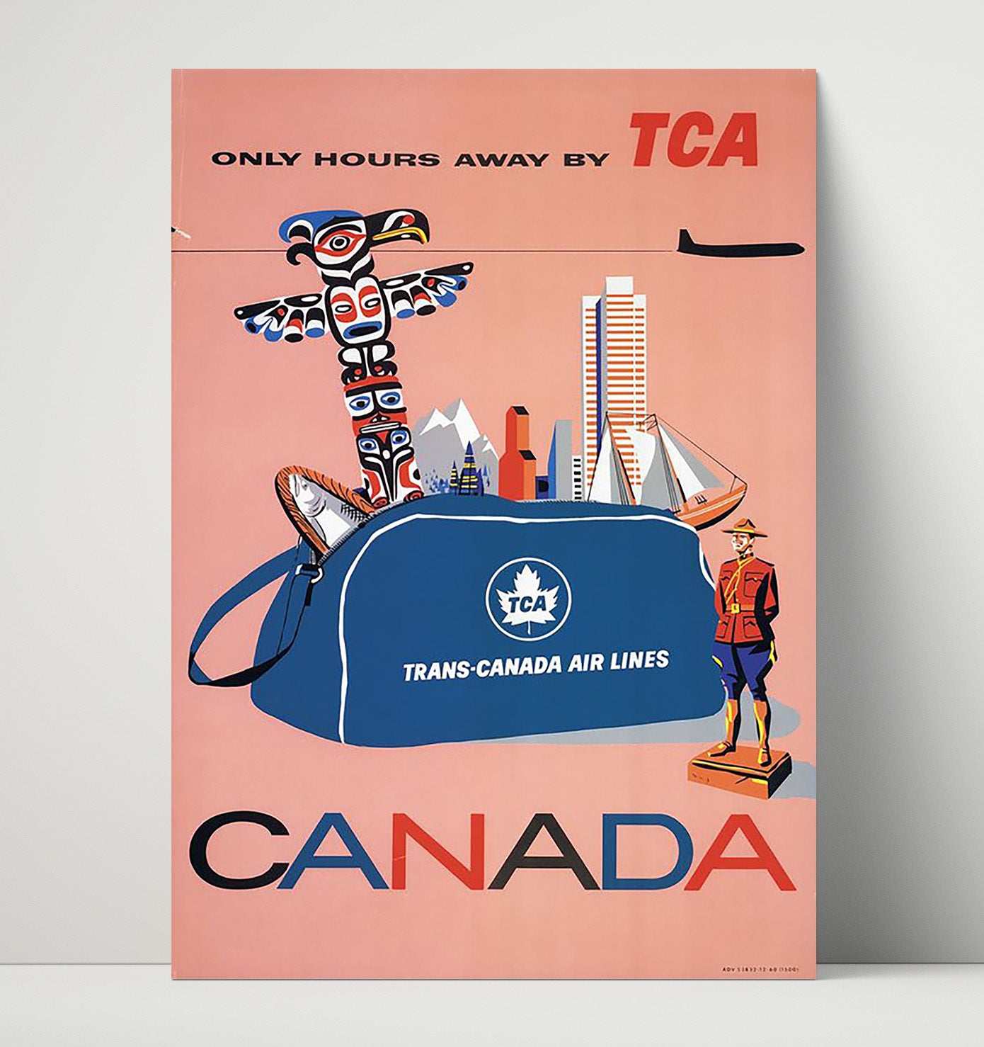 Canada TCA Airlines Vintage Travel Print 16x20 Unframed Print travel wall art print