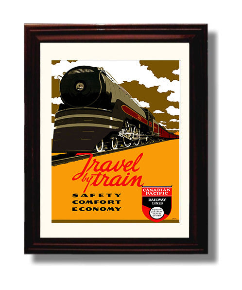 Canada Travel by Train travel poster wall art 8x10 Canvas