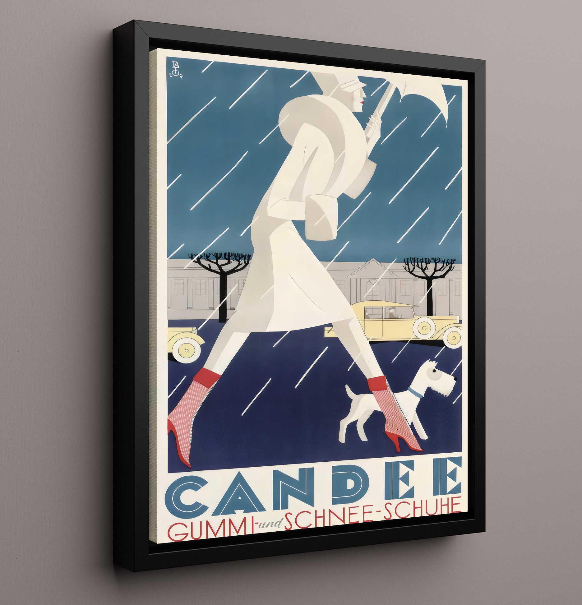 Candee Winter Fashion Vintage Travel Print 16x20 Framed Canvas travel wall art print