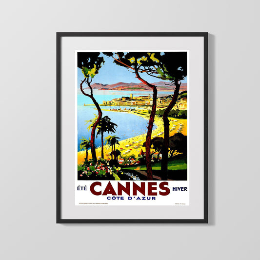 Classic Travel Poster - Cannes - Cote dAzur