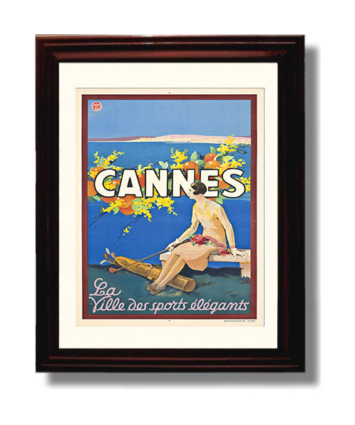 Classic Travel Poster - Cannes - Sports Elegants
