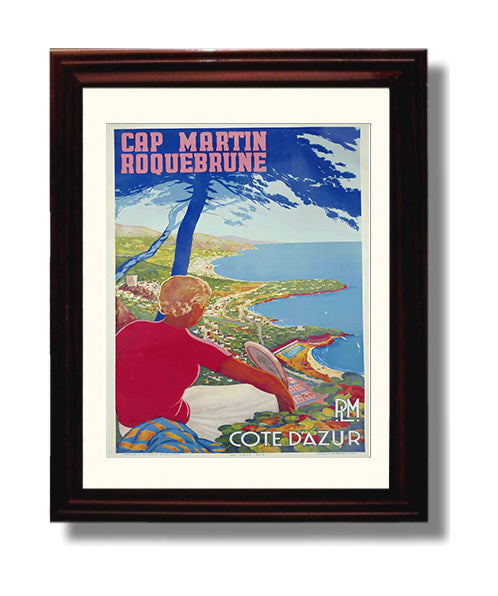 Cap Martin Roquebrune Cote d Azur travel poster wall art 8x10 Canvas