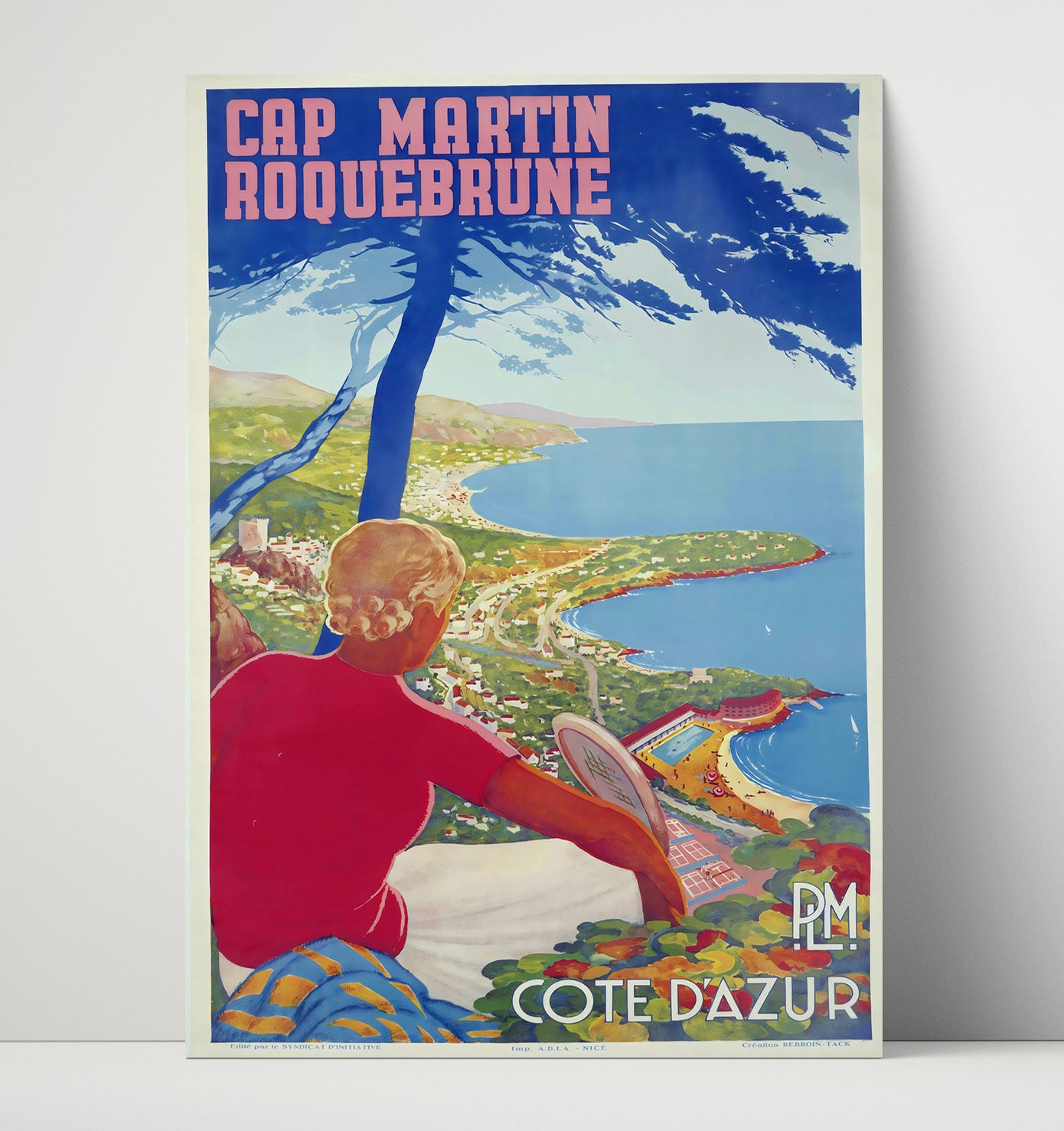 Cap Martin Roquebrune Cote dAzur Vintage Travel Print 16x20 Unframed Print travel wall art print