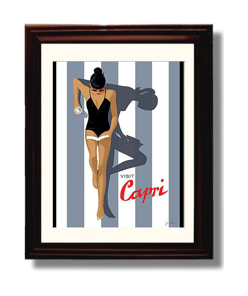 Capri Italy travel poster wall art 8x10 Canvas