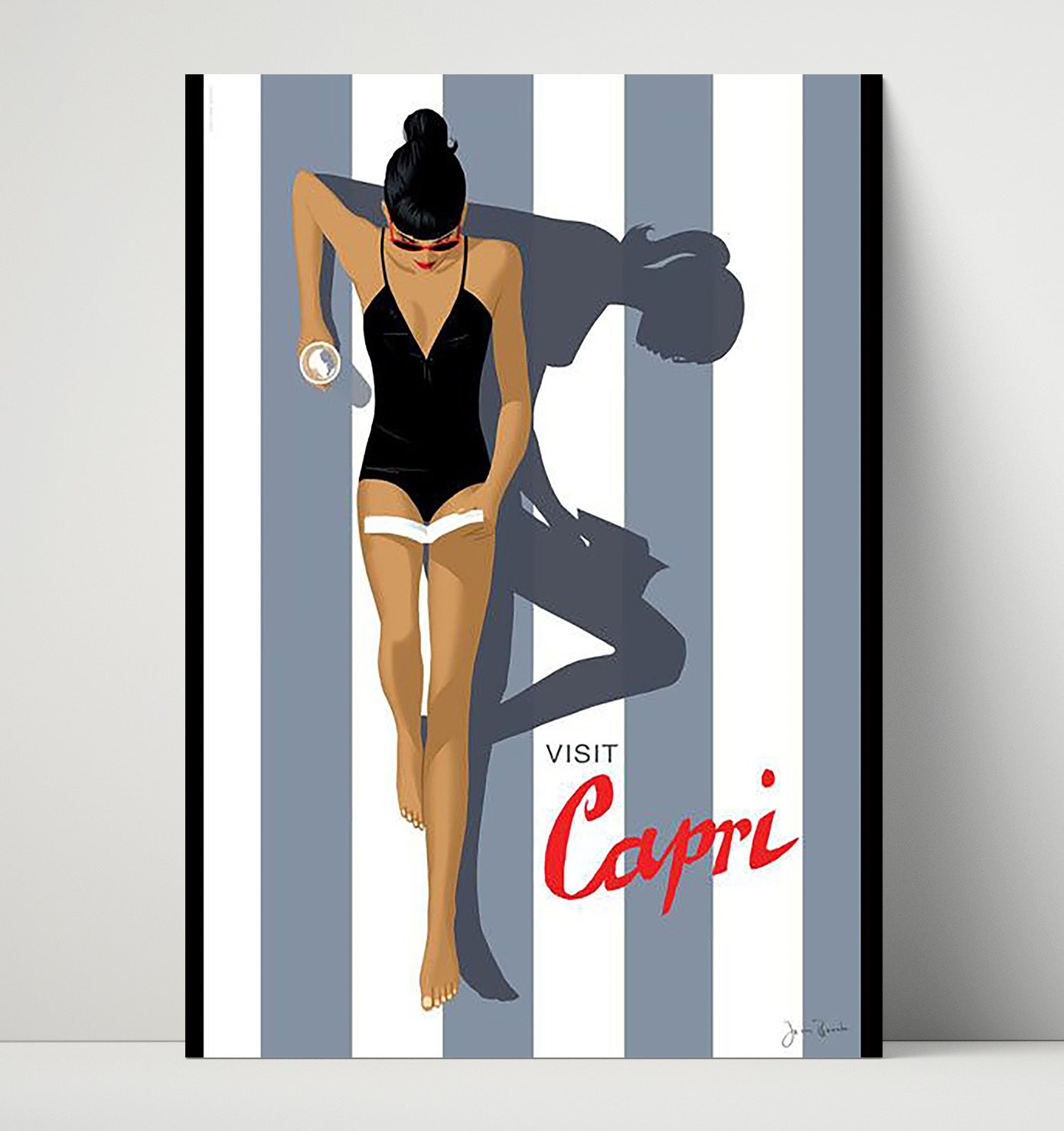 Capri Italy Vintage Travel Print 16x20 Unframed Print travel wall art print