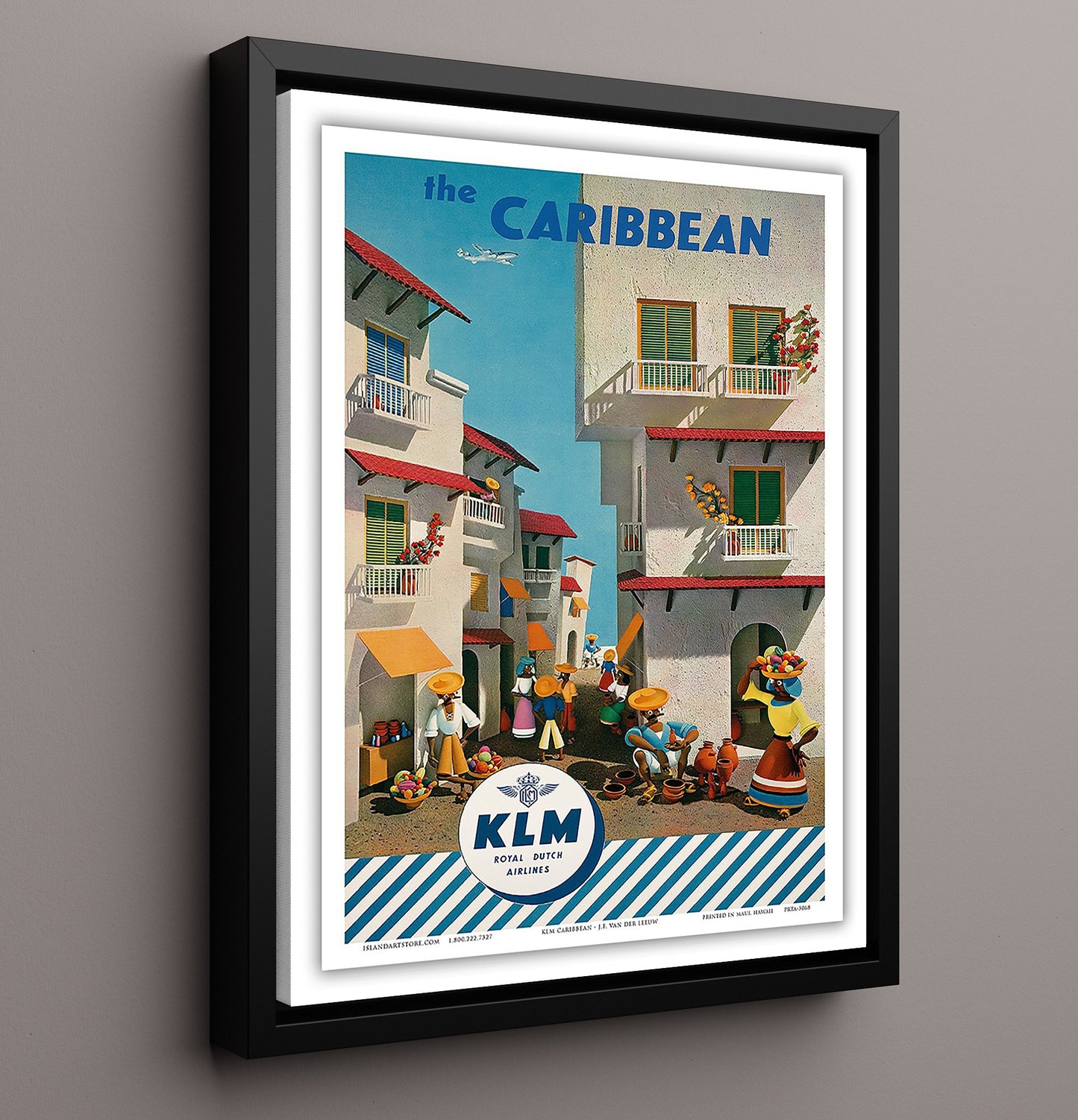 Caribbean Ocean Liner Vintage Travel Print 16x20 Framed Canvas travel wall art print