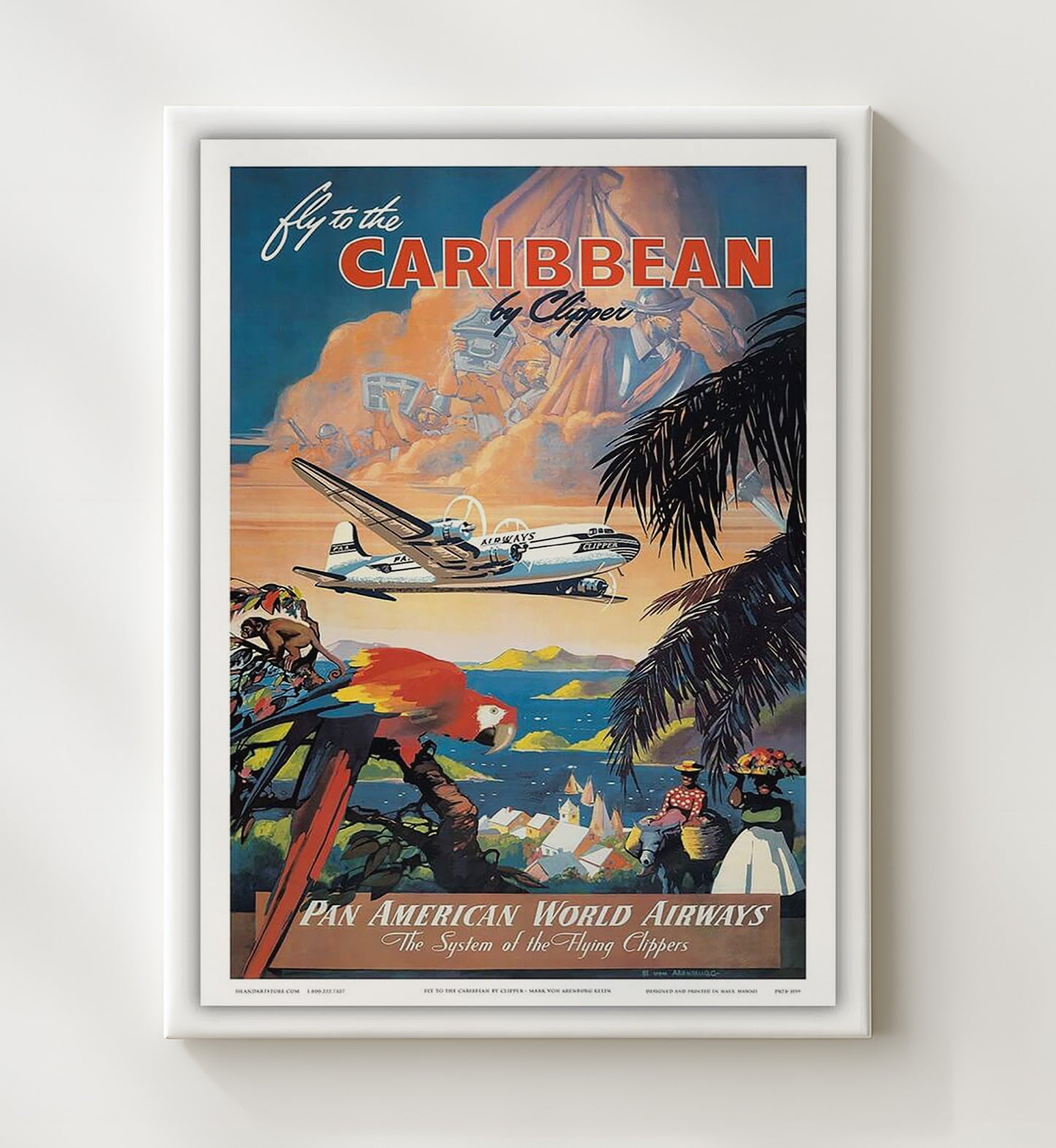 Casablanca Porte du Maroc Vintage Travel Print 20x24 Canvas travel wall art print