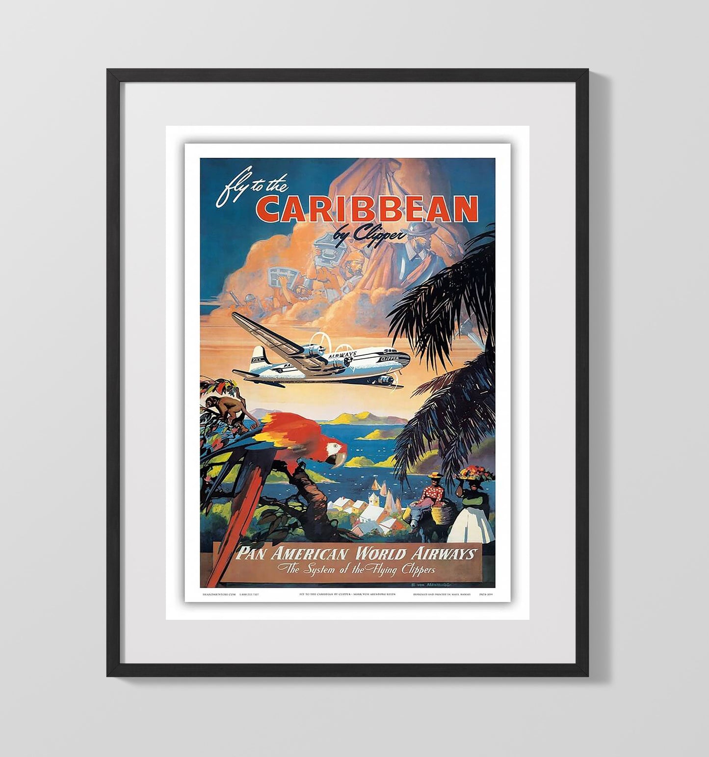 Casablanca Porte du Maroc Vintage Travel Print 16x20 Gallery Frame travel wall art print