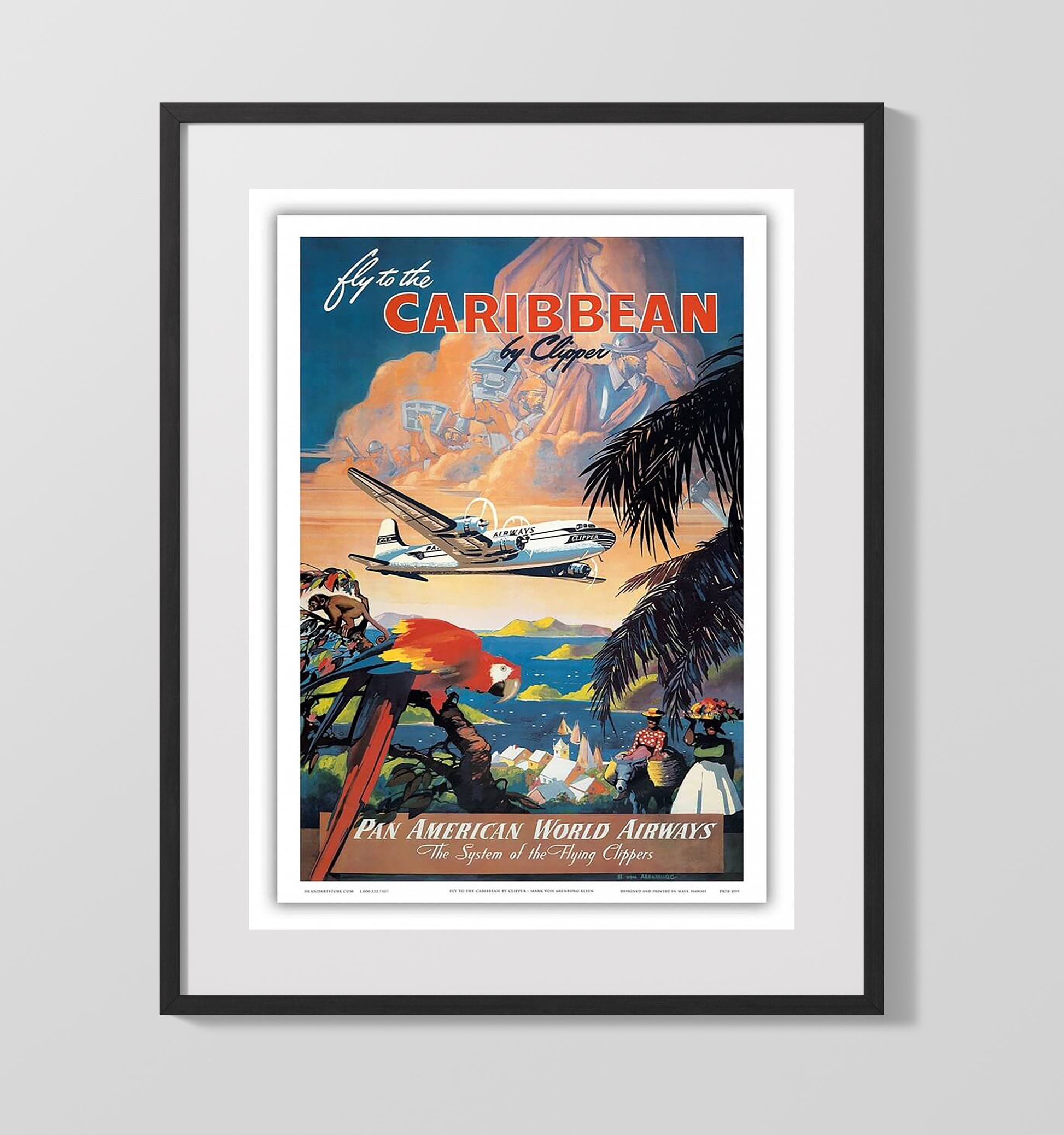 Casablanca Porte du Maroc Vintage Travel Print 16x20 Gallery Frame travel wall art print