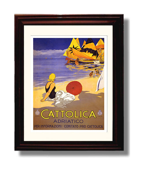 Cattolica Adriatic Coast travel poster wall art 8x10 Canvas