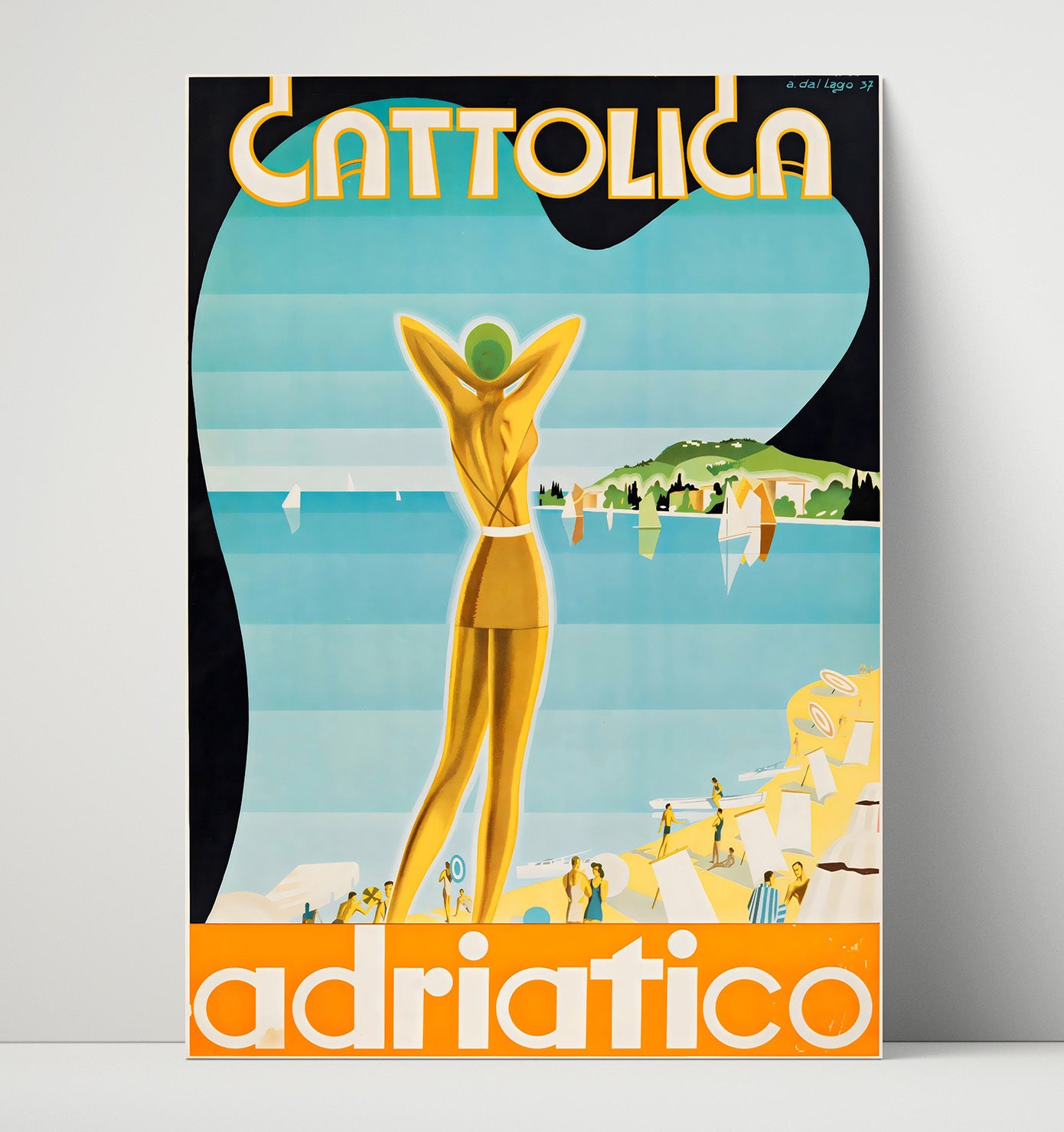 Cattolica Adriatico Vintage Travel Print 16x20 Unframed Print travel wall art print