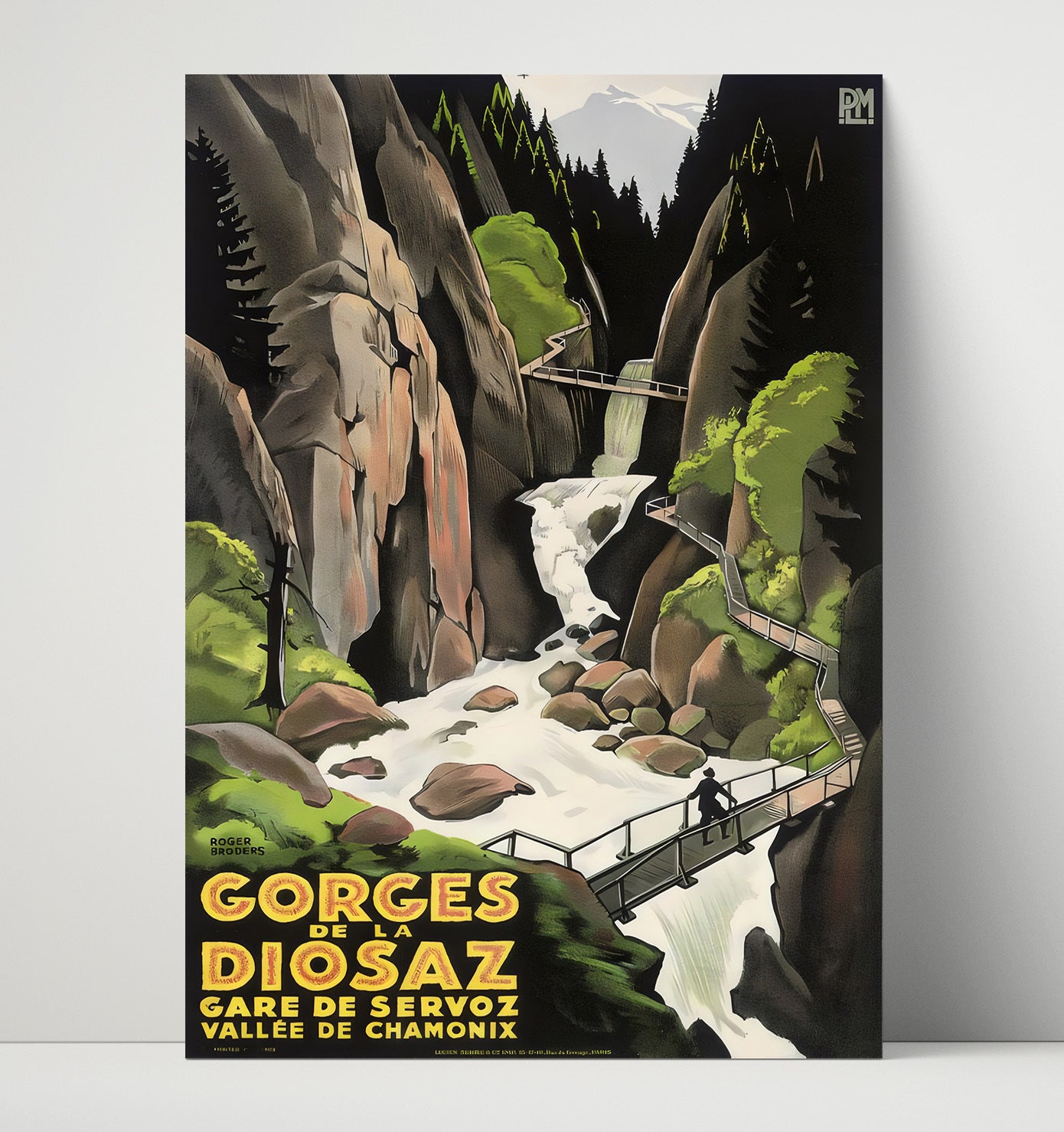 Chamonix Gorges de la Diosaz Vintage Travel Print 16x20 Unframed Print travel wall art print