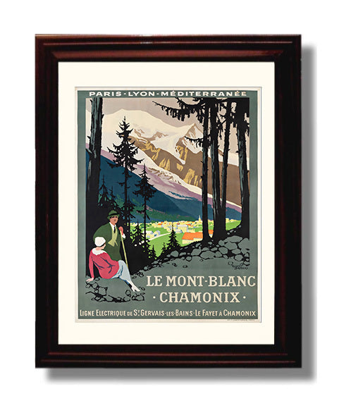 Chamonix Mont Blanc travel poster wall art 8x10 Canvas