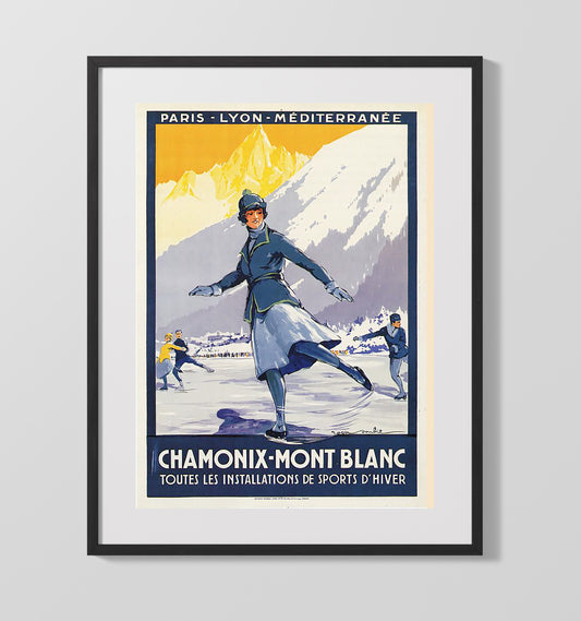 Chamonix Mont Blanc Winter Sports - Travel - 16x20 Gallery Frame