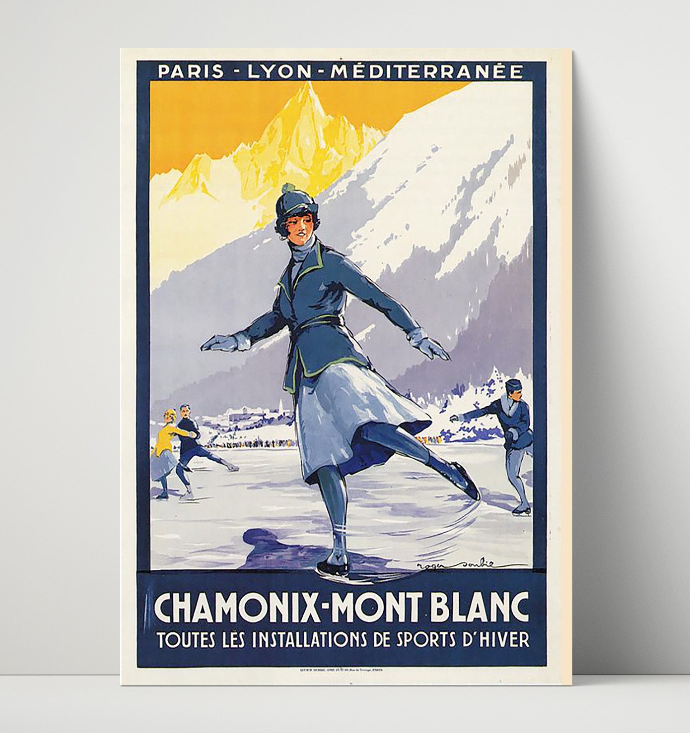 Chamonix Mont Blanc Winter Sports Vintage Travel Print 16x20 Unframed Print travel wall art print