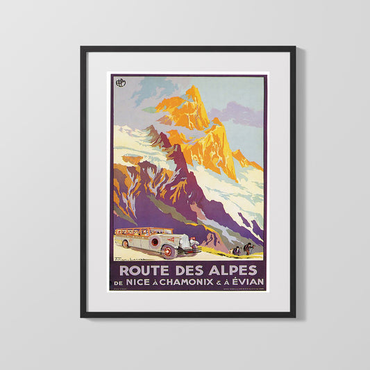 Classic Travel Poster - Chamonix - Route des Alpes