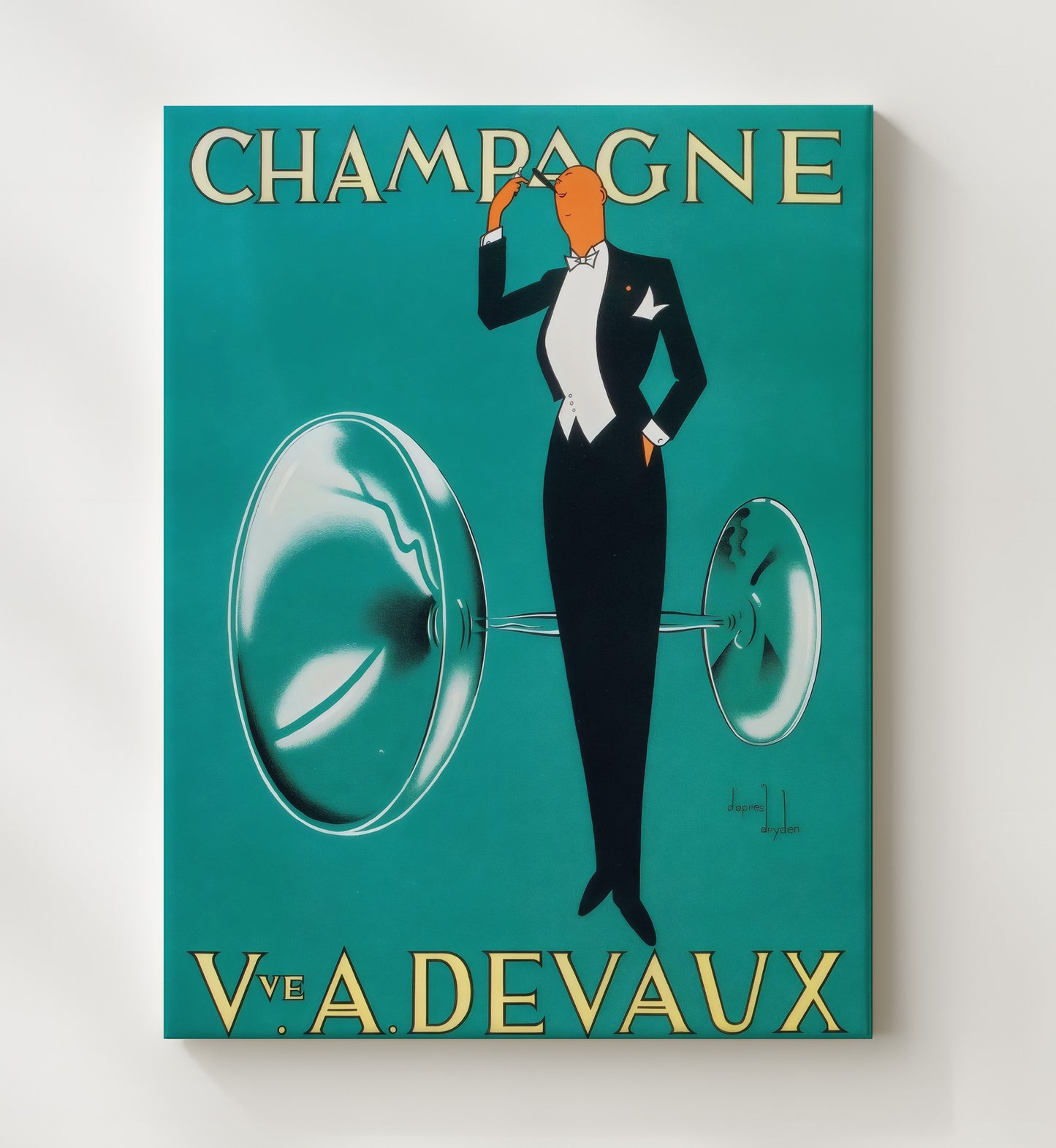 Champagne Veuve A. Devaux Vintage Travel Print 20x24 Canvas travel wall art print