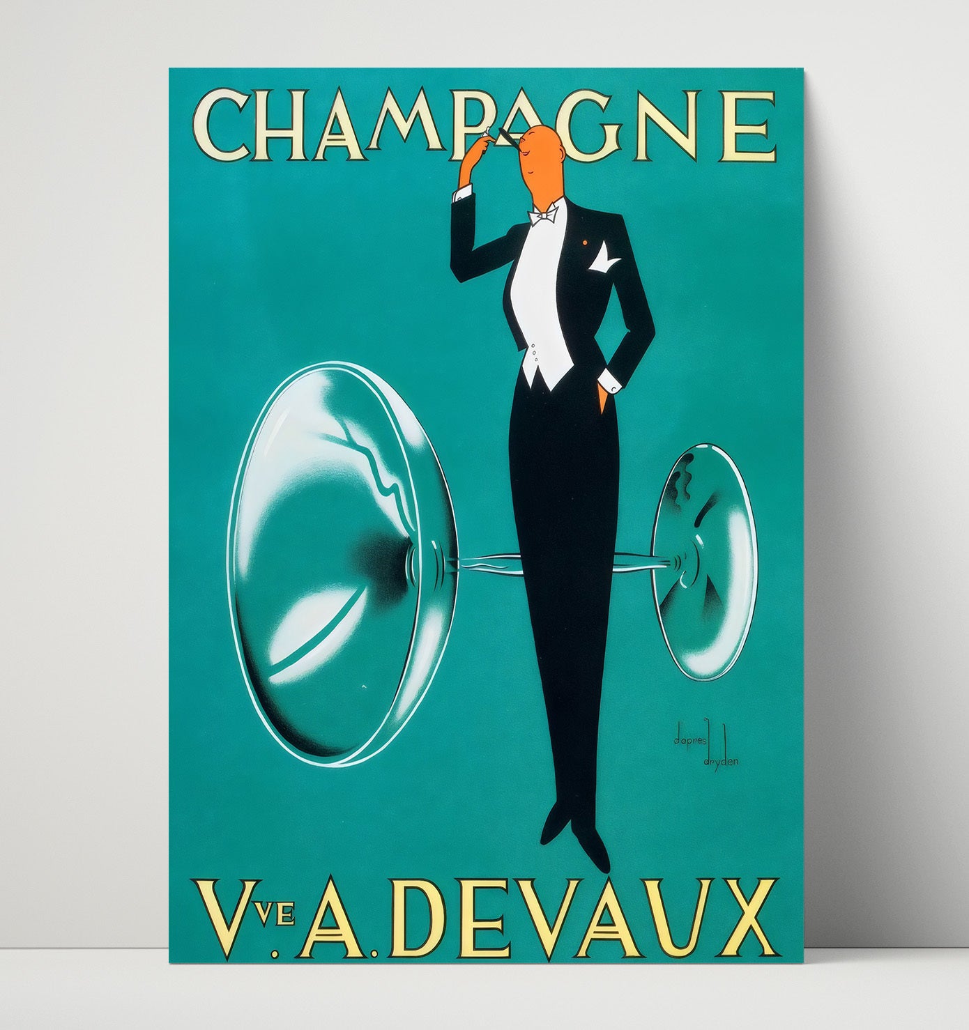 Champagne Veuve A. Devaux Vintage Travel Print 16x20 Unframed Print travel wall art print